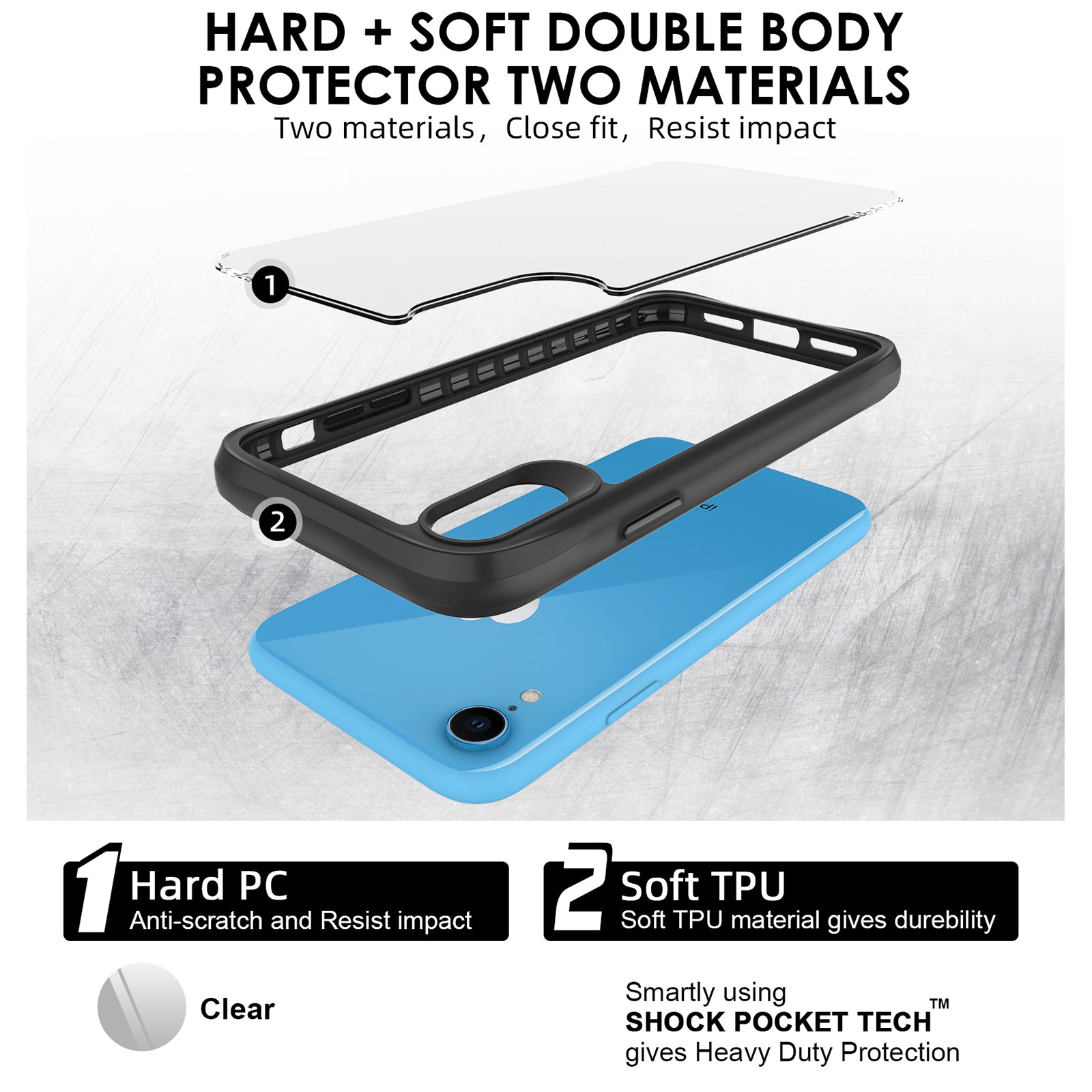 Combat X Mode Series for iPhone XR 6.1 inch Case TPU+PC Drop-proof Phone Protective Cover - Black Combat X Mode Series for iPhone XR 6.1 inch Case TPU+PC Drop-proof Phone Protective Cover - Black